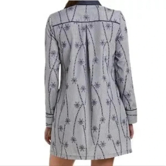 BCBGeneration Floral Striped Long  Sleeve Coastal Shift Dress Blue Size M - Picture 2 of 14